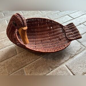 Vintage Wicker Duck Basket